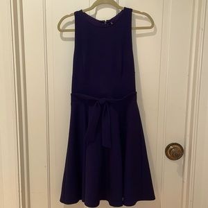 Navy Blue Sleeveless Fit and Flare Dress